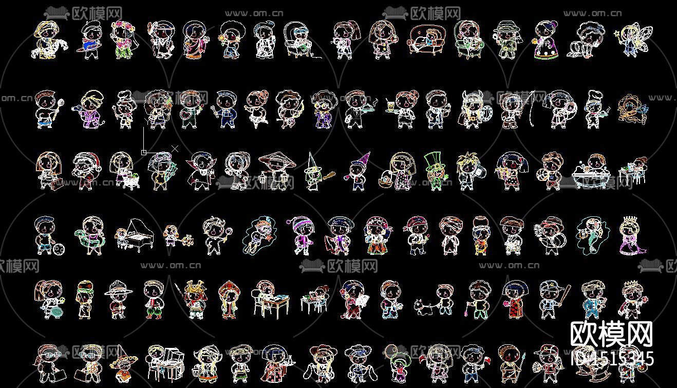 卡通人物cad图库下载（渲染图4）