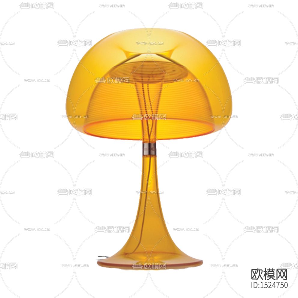 现代简约黄色塑料蘑菇台灯下载