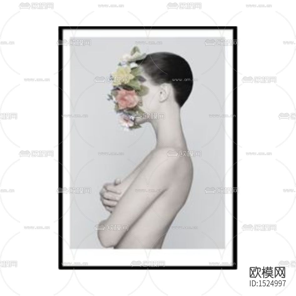 现代简约创意女性人像摄影装饰画下载