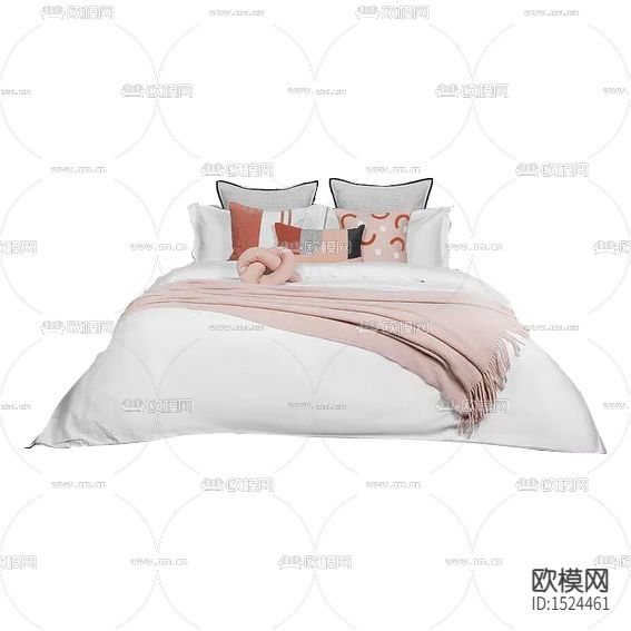 北欧简约白色布艺床品
