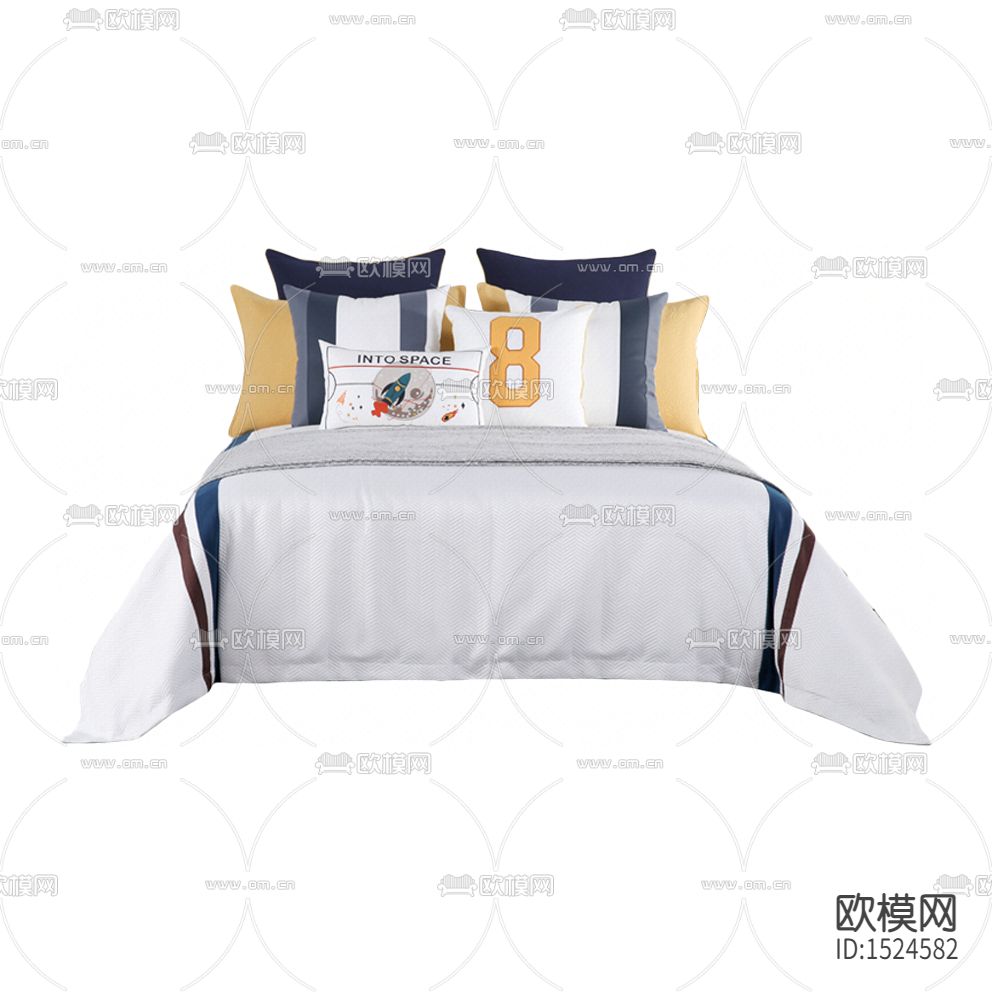美式简约创意印花布艺床品