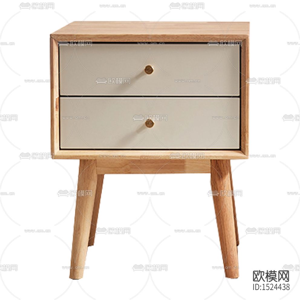 北欧简约实木床头柜下载