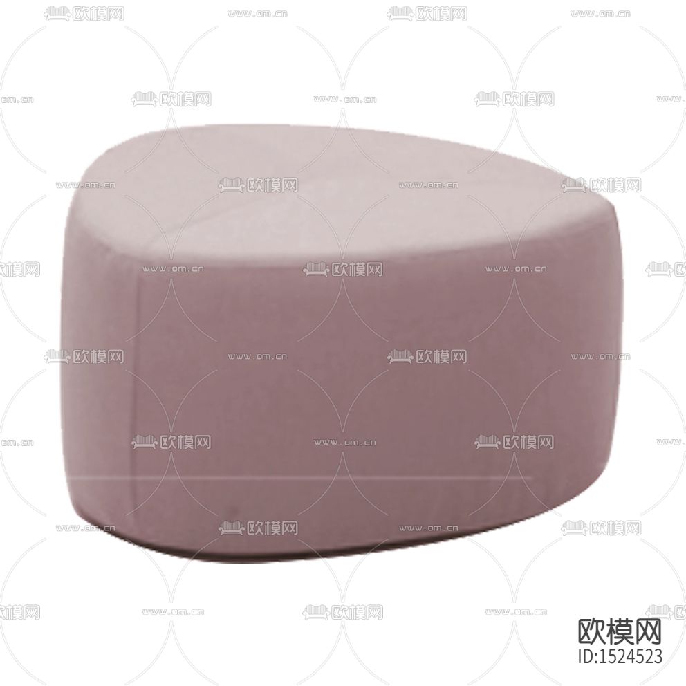 现代简约粉色布艺弧形三角沙发凳