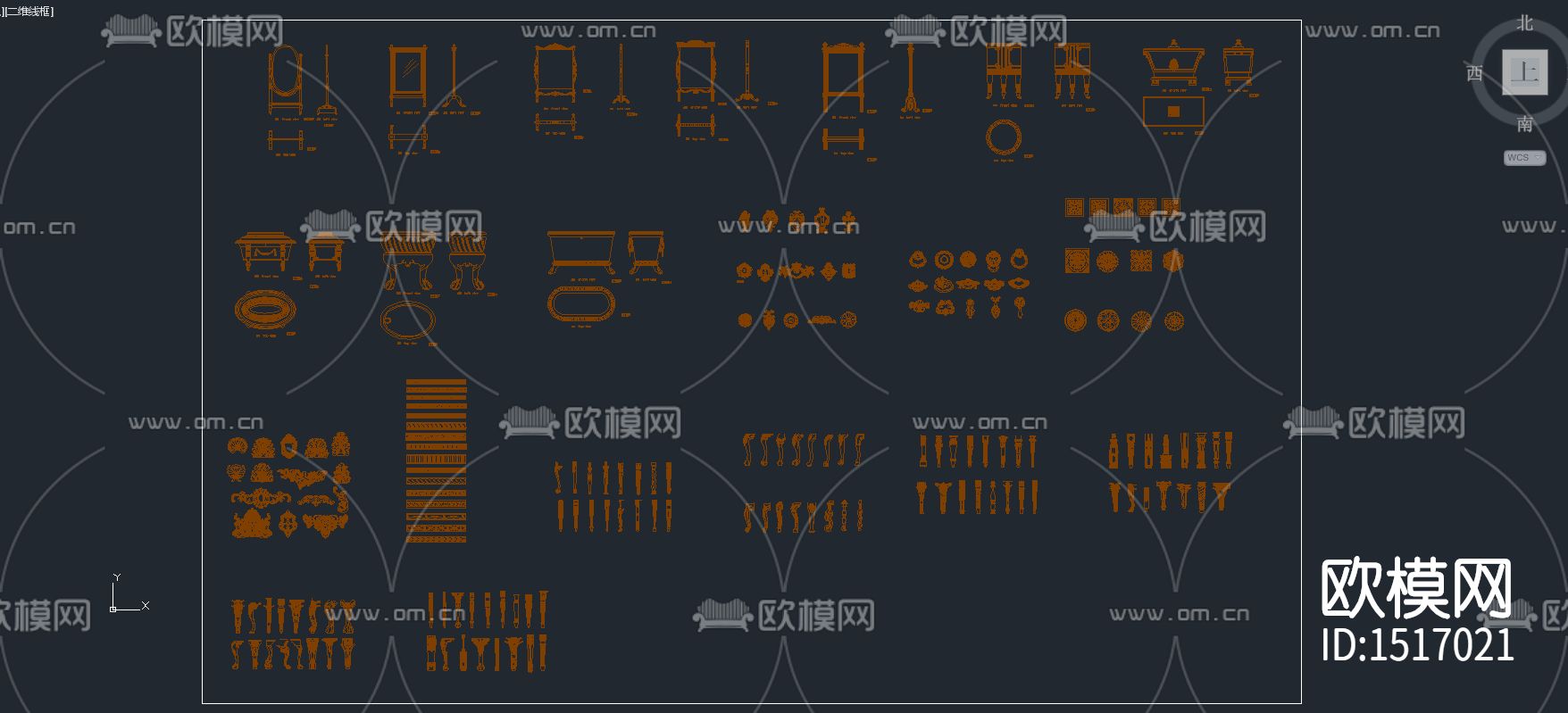 屏风雕花cad图库下载（渲染图3）