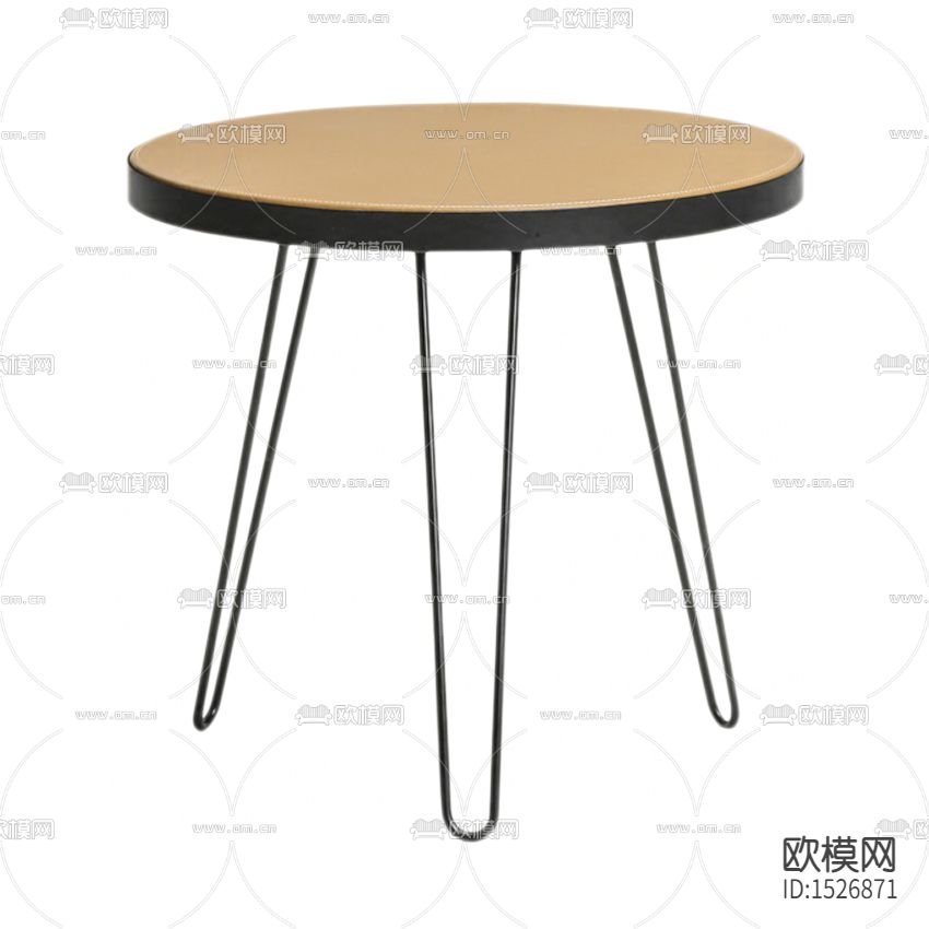 北欧简约实木金属圆形边几下载