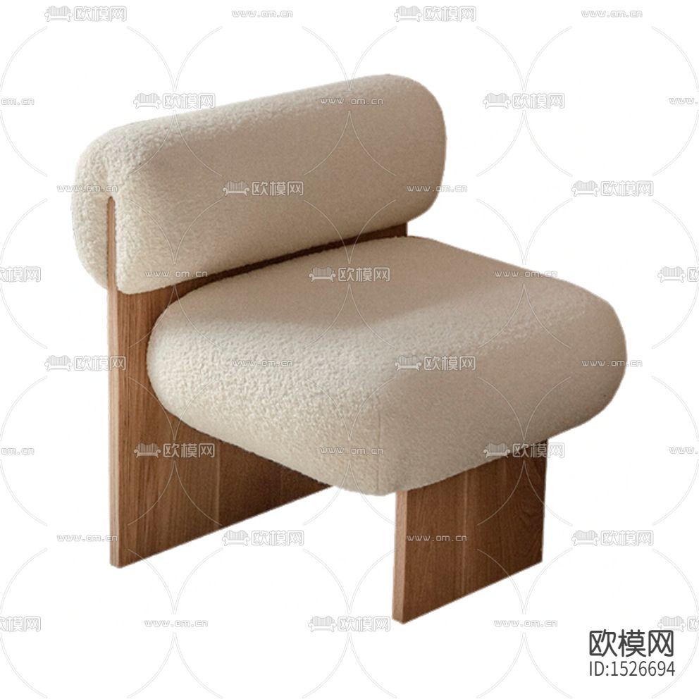 北欧简约绒布实木单人沙发下载