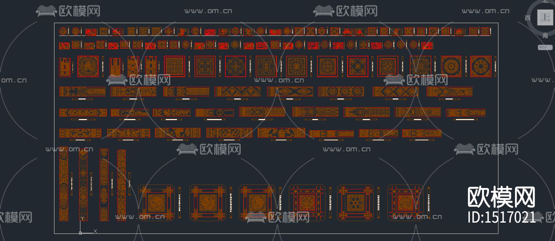屏风雕花cad图库下载（渲染图1）