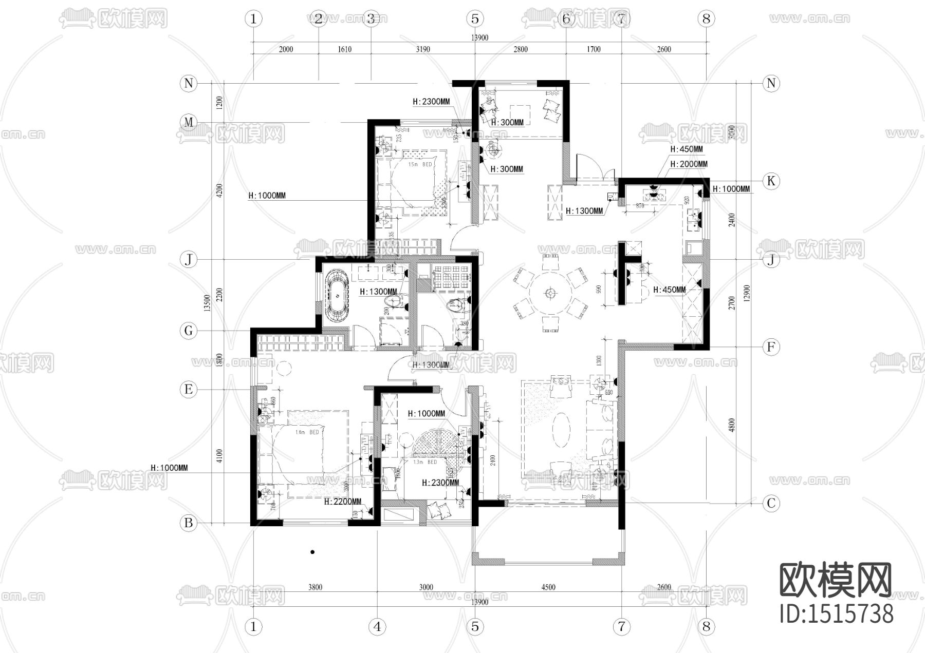 家装cad施工图下载（渲染图2）