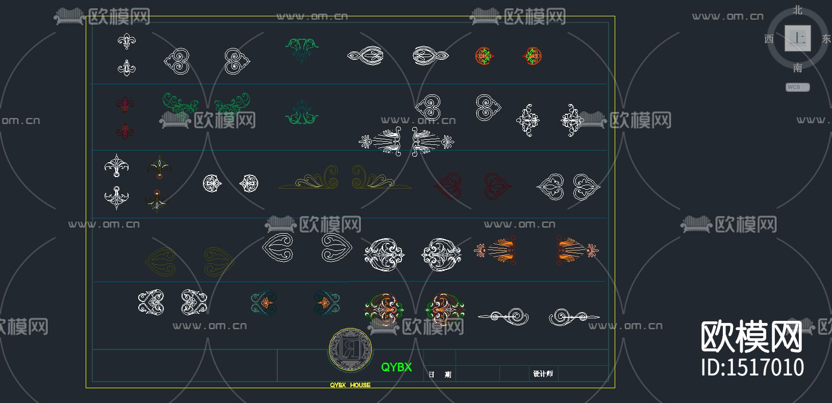 装饰雕花cad图库下载（渲染图3）