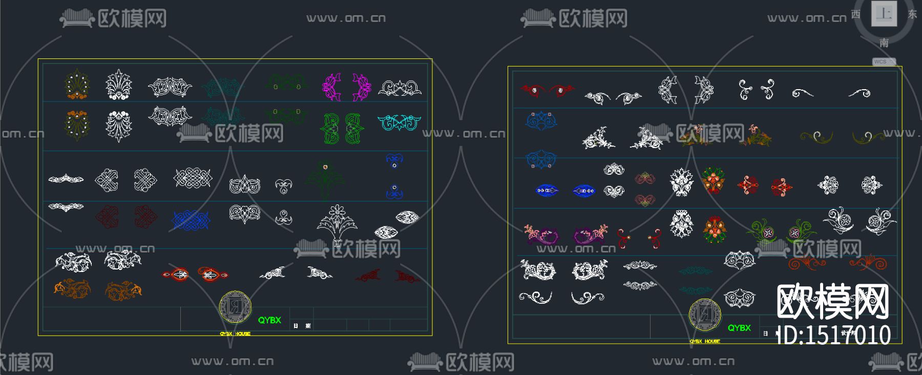 装饰雕花cad图库下载（渲染图1）