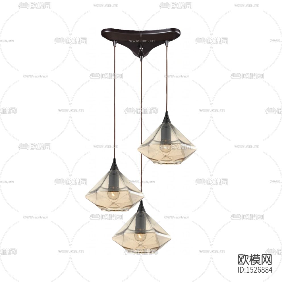 北欧复古实木玻璃吊灯下载