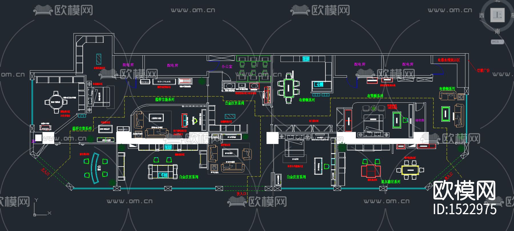 全屋定制家具门店cad平面图