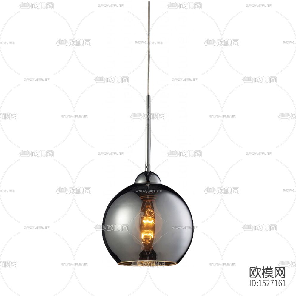 现代极简深灰色玻璃吊灯下载