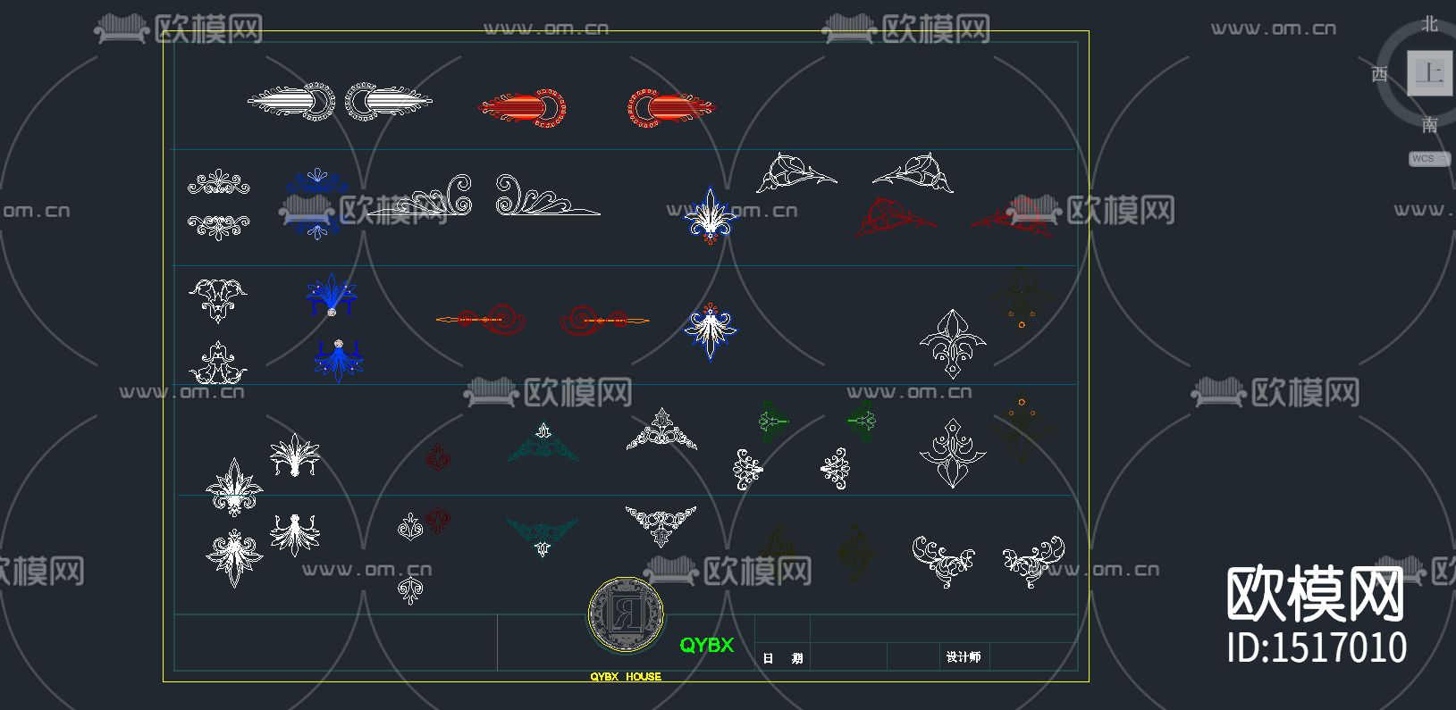 装饰雕花cad图库下载（渲染图4）