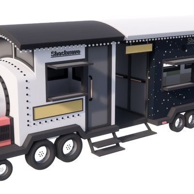  现代快餐车su模型 