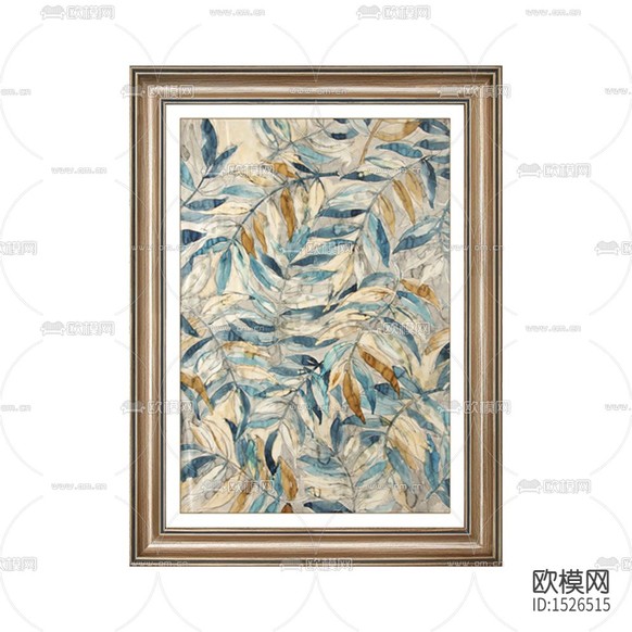 美式创意抽象树叶装饰画下载