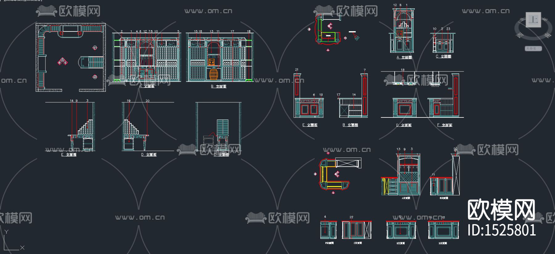 酒窖酒柜cad图纸下载