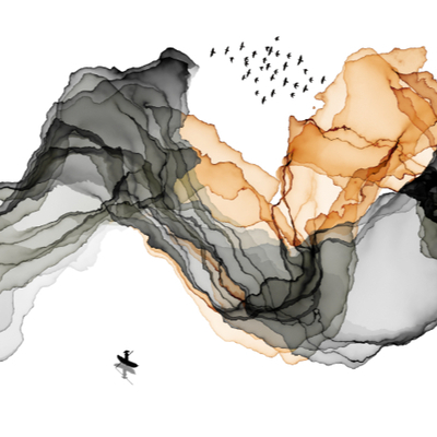 无缝新中式山水装饰画