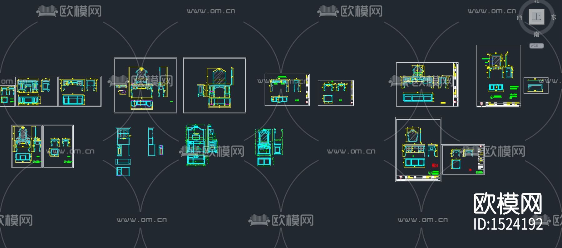 梳妆台cad图纸下载
