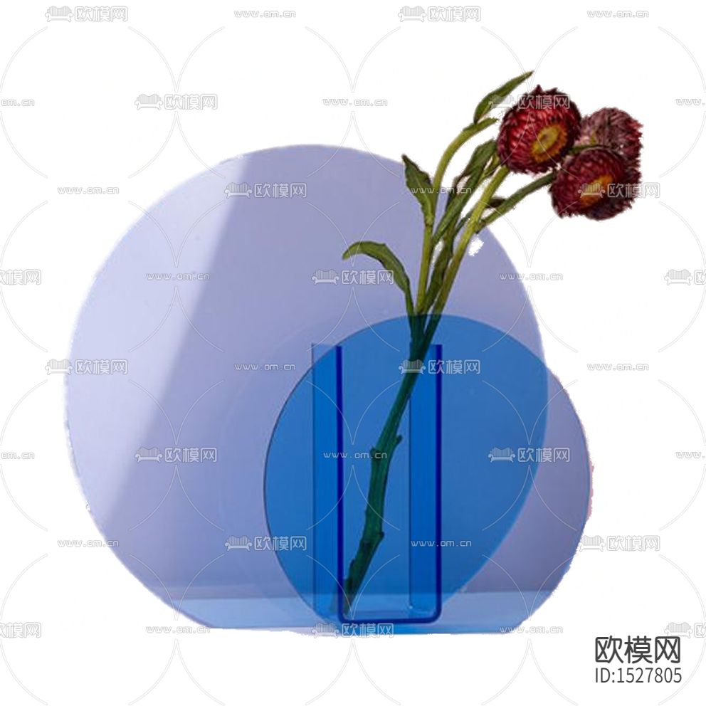 北欧简约紫色亚克力花瓶摆放花艺下载