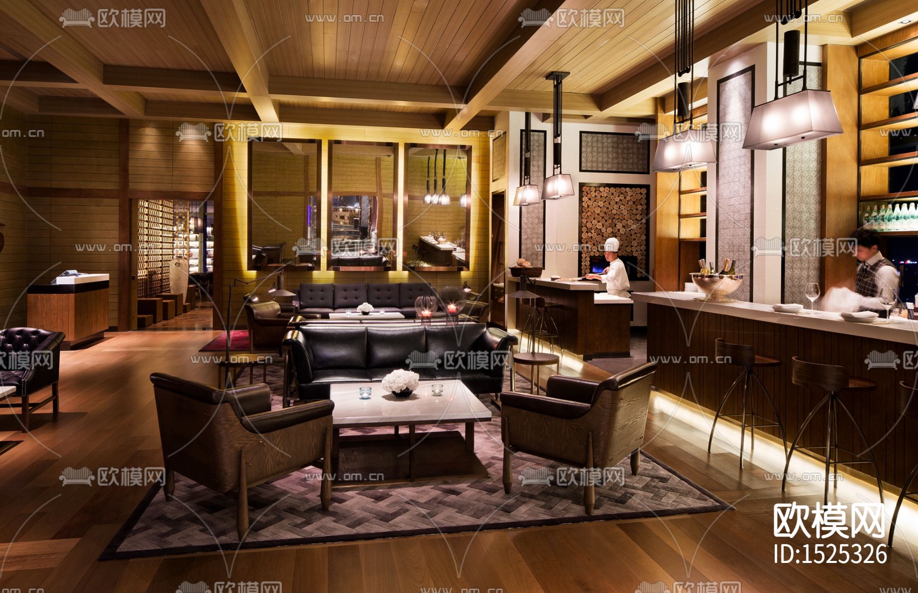 君悦酒店cad施工图下载（渲染图4）