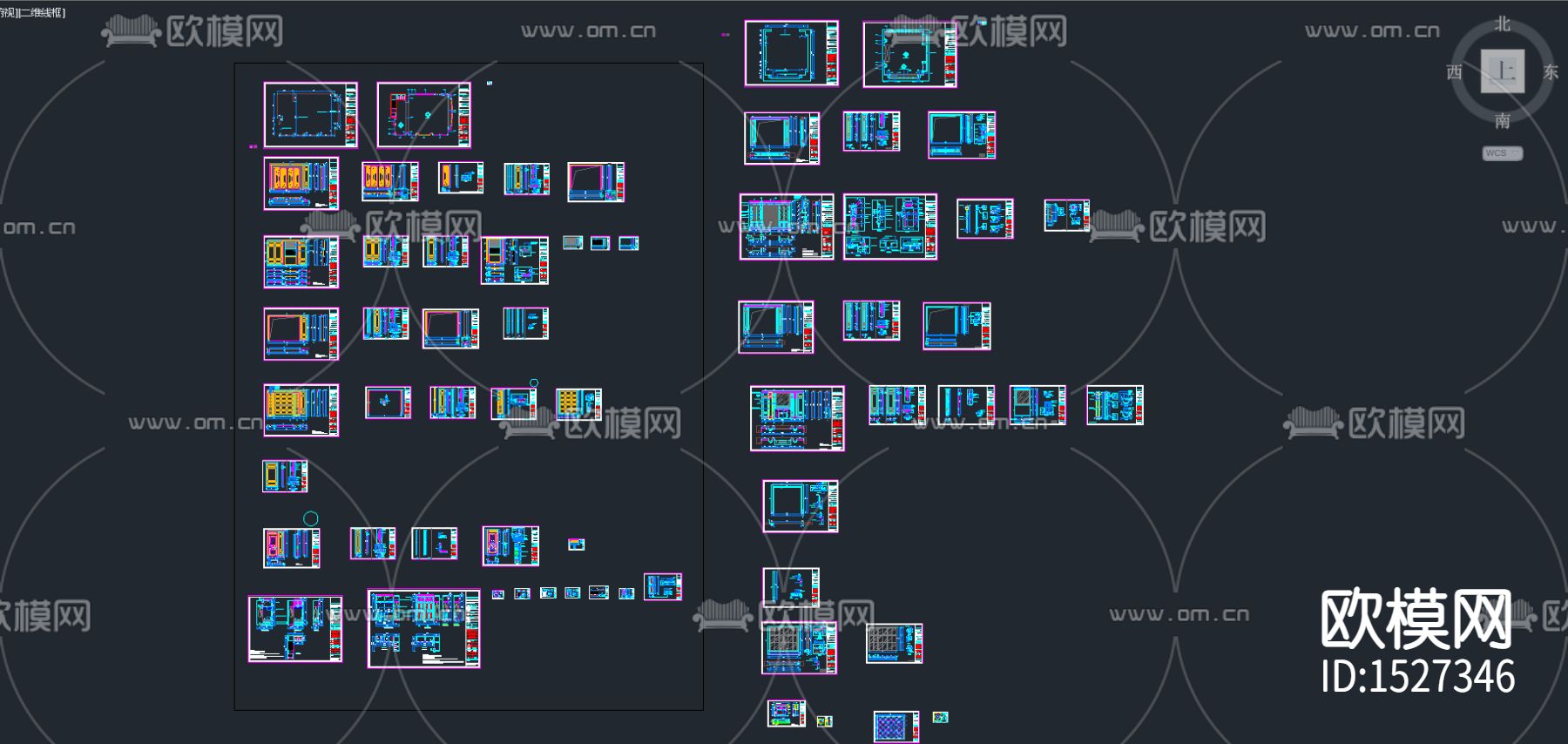 全屋定制客厅卧室cad施工图下载（渲染图1）