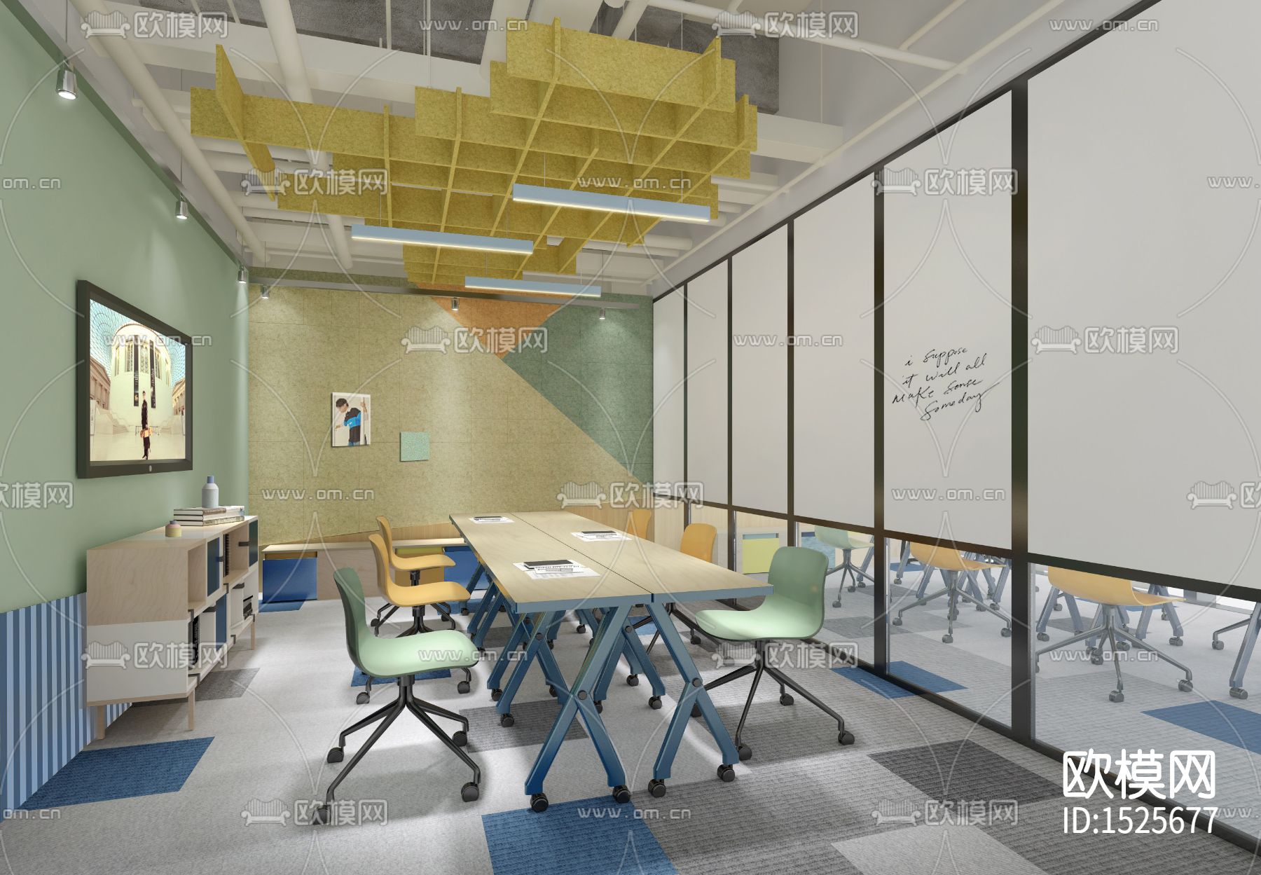 现代复式办公楼cad施工图效果图下载（渲染图9）