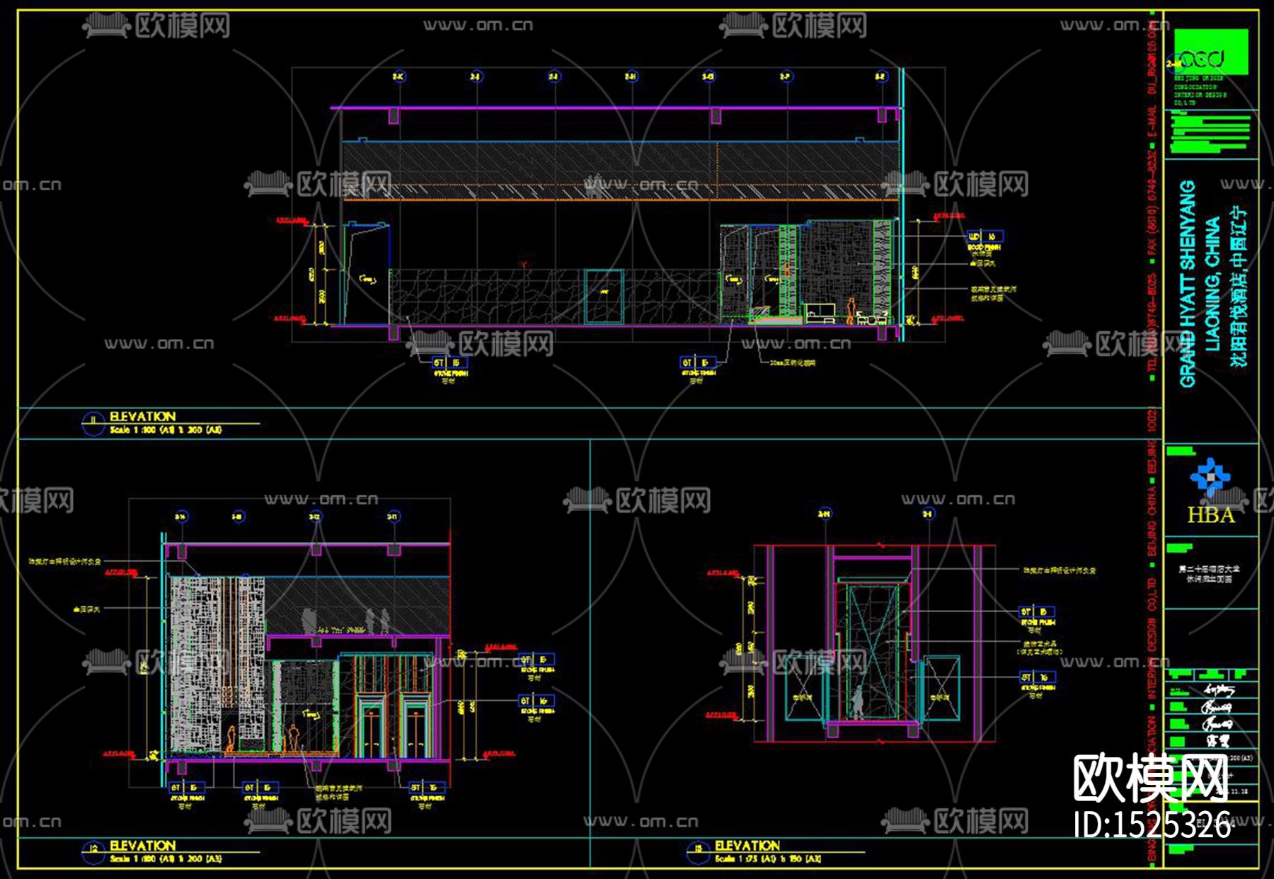 君悦酒店cad施工图下载（渲染图7）