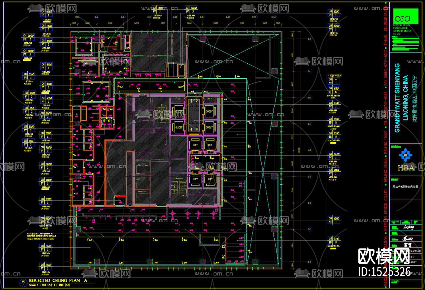 君悦酒店cad施工图下载（渲染图10）