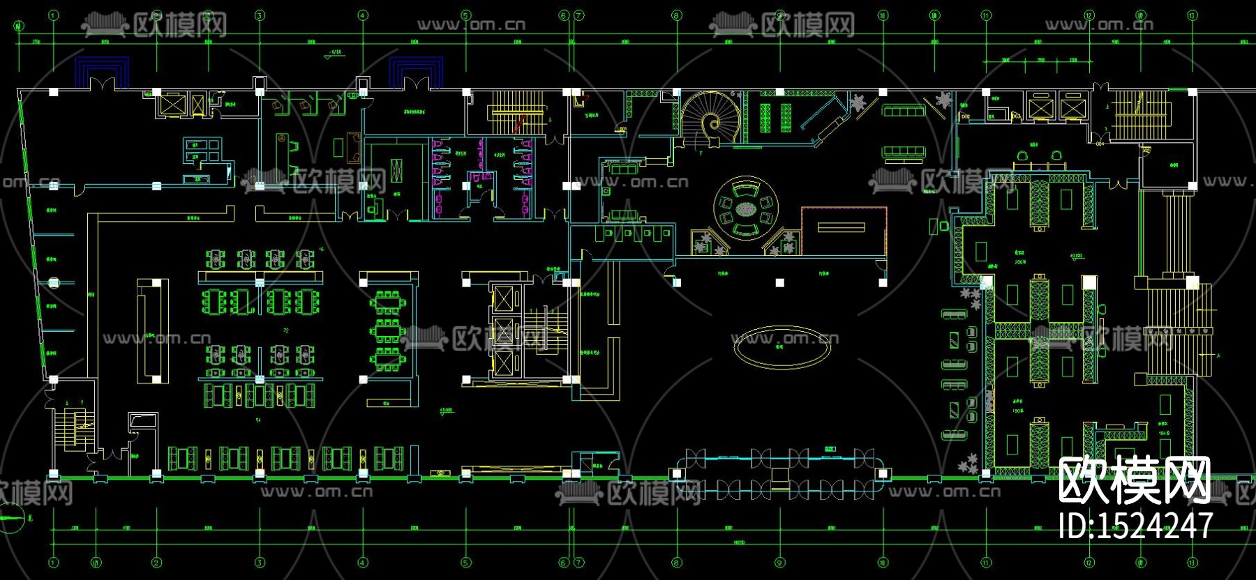 酒店大堂cad平面图下载