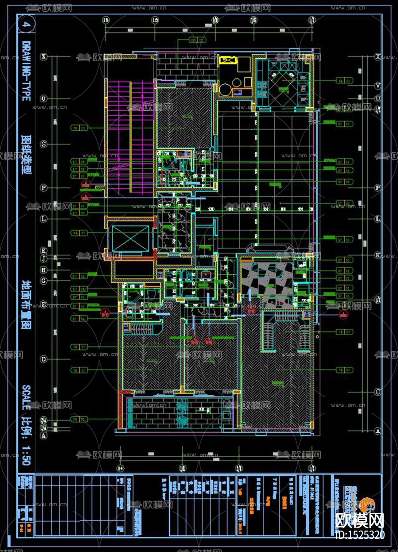 188大平层样板间cad施工图下载（渲染图9）