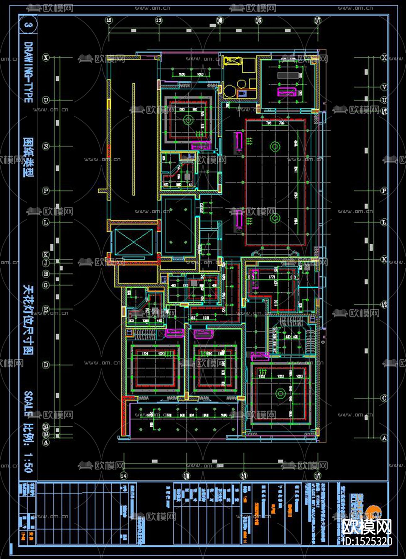 188大平层样板间cad施工图下载（渲染图7）