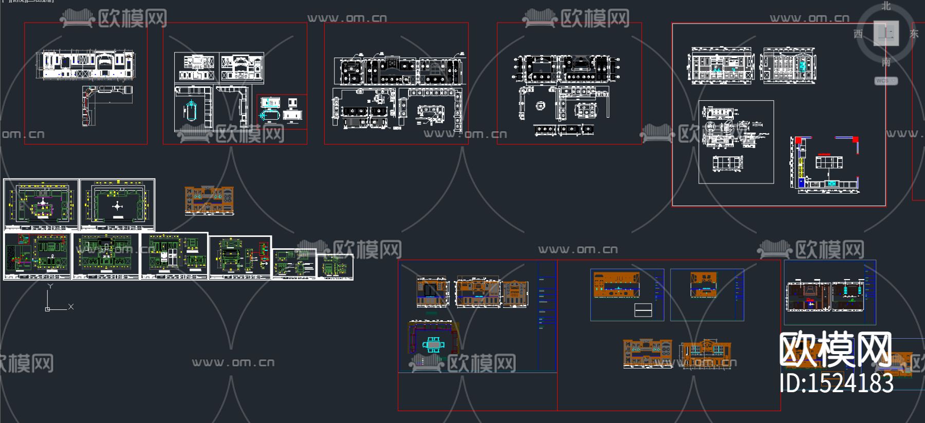 定制橱柜cad图库下载（渲染图2）