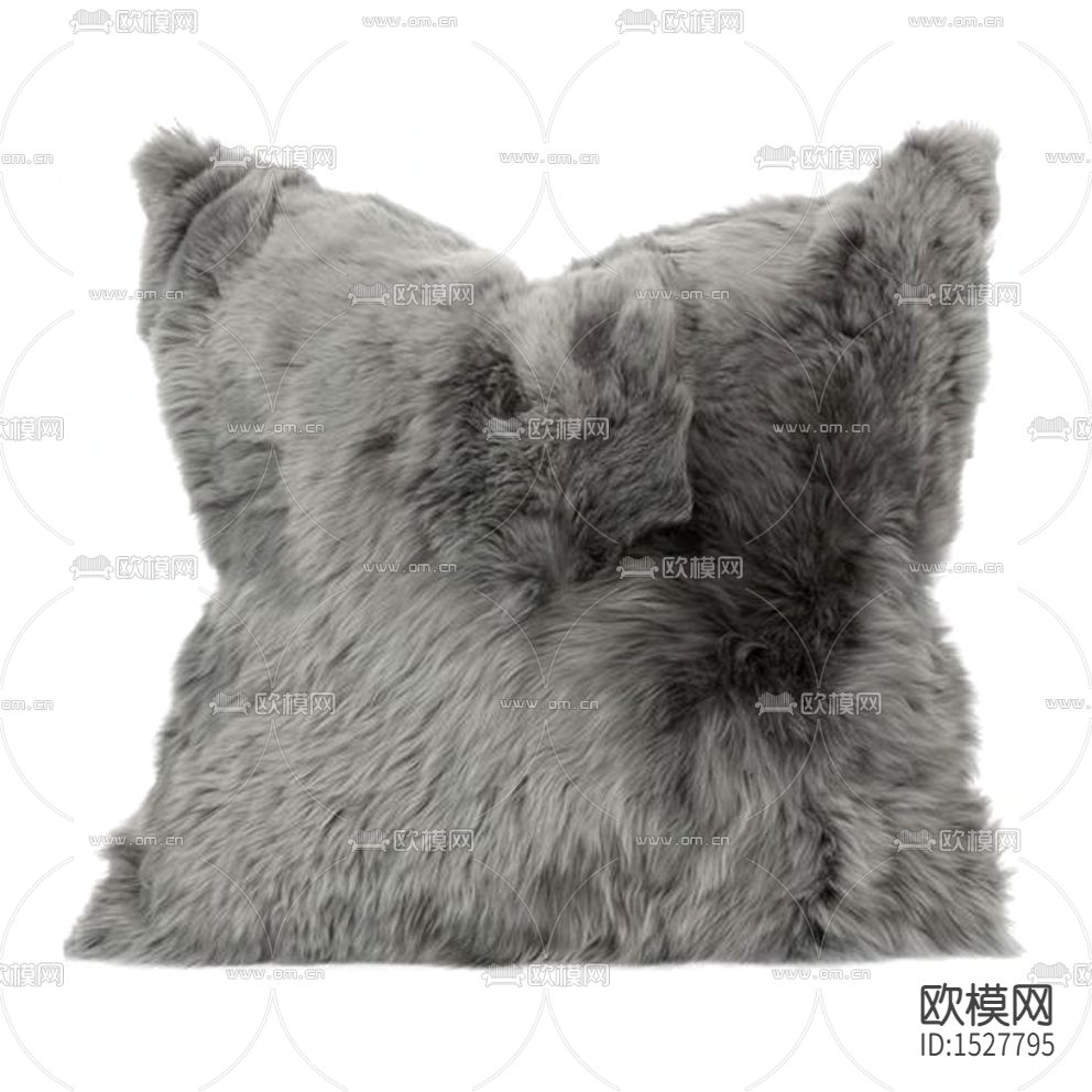 现代轻奢灰色绒毛布艺抱枕下载