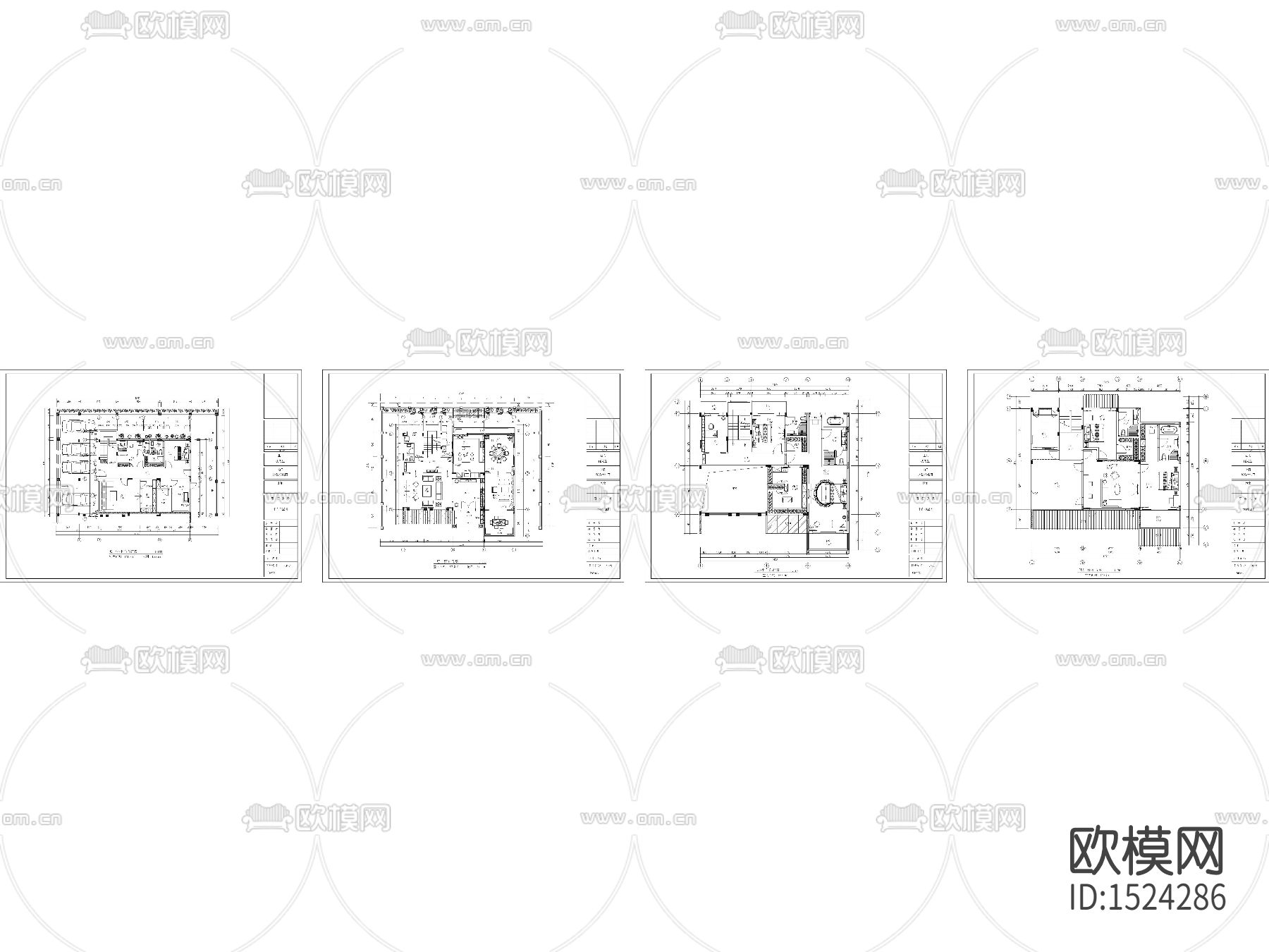 别墅cad平面图下载（渲染图2）