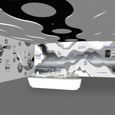  现代展厅su模型 