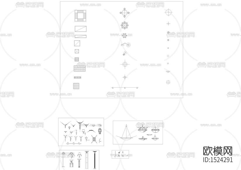 燈具平面圖塊下載(渲染圖1)