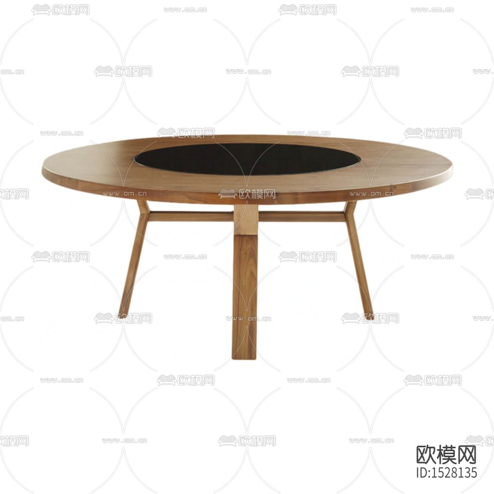 美式简约实木圆形餐桌下载