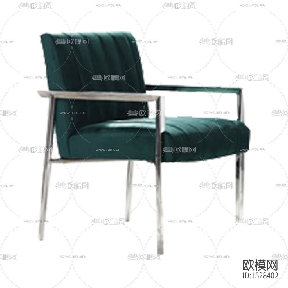 现代轻奢绿色布艺金属休闲椅下载