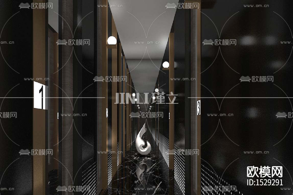 上海芭尚造型内装施工图下载（渲染图7）