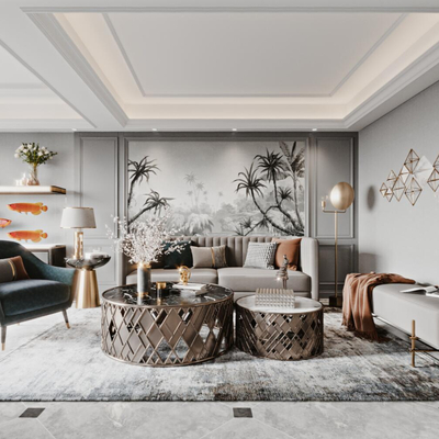 客厅餐厅3d模型下载-3dmax模型免费下载-欧模网