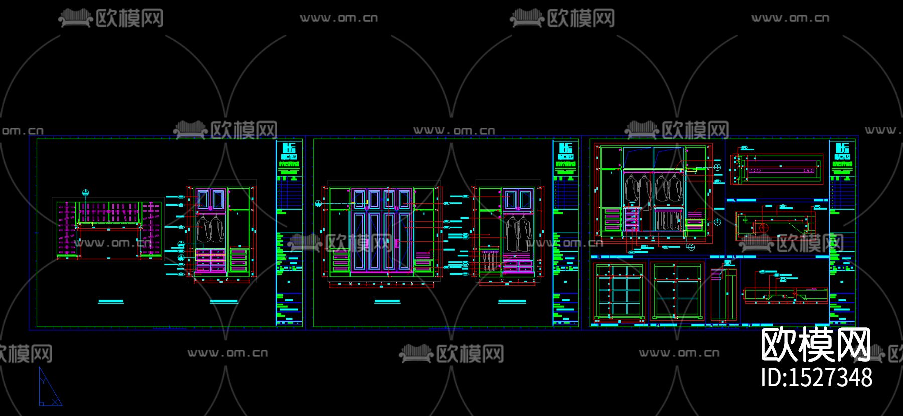 全屋定制家居立面cad图纸下载（渲染图6）