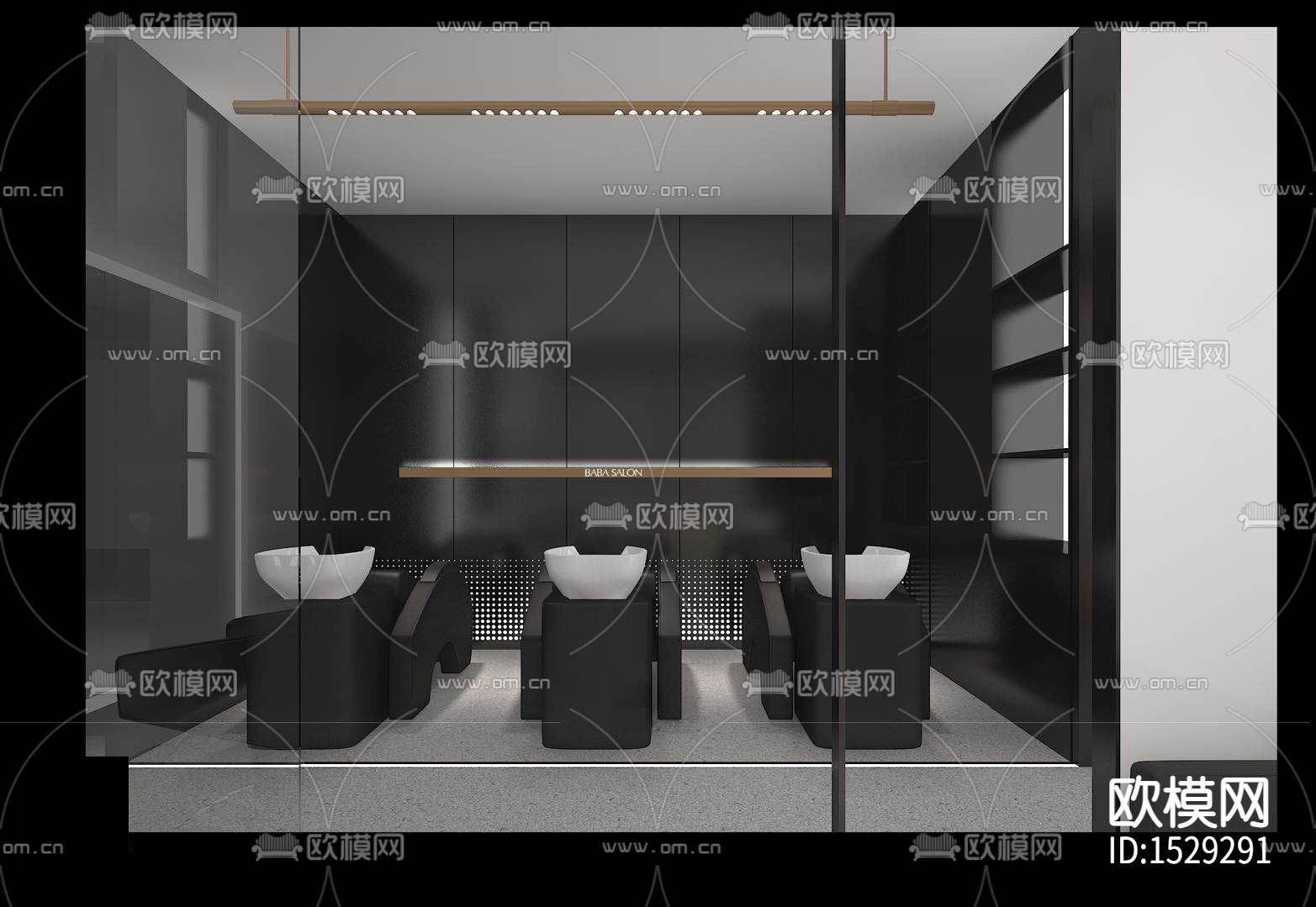 上海芭尚造型内装施工图下载（渲染图1）