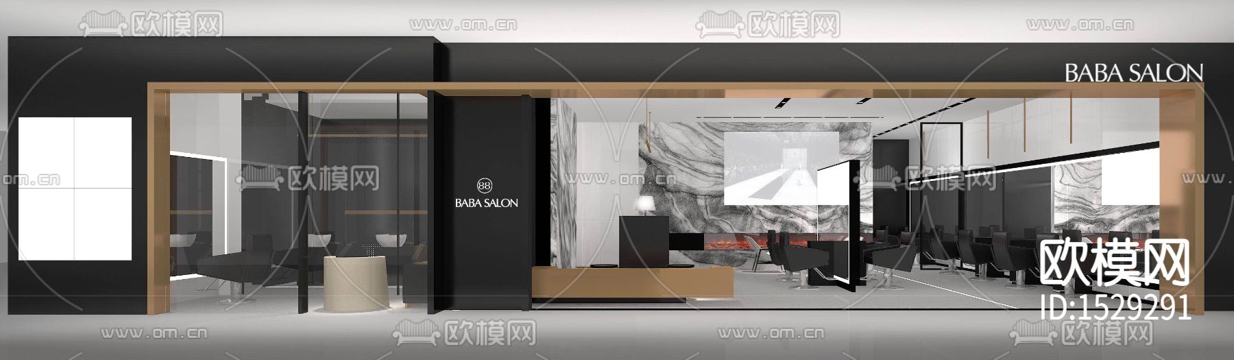 上海芭尚造型内装施工图下载（渲染图6）