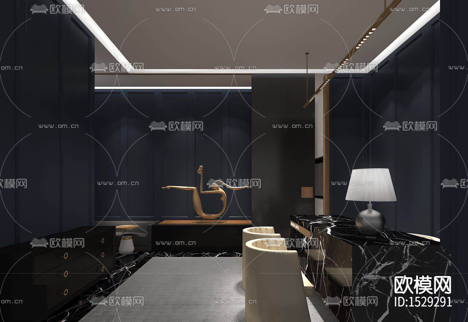 上海芭尚造型内装施工图下载（渲染图2）