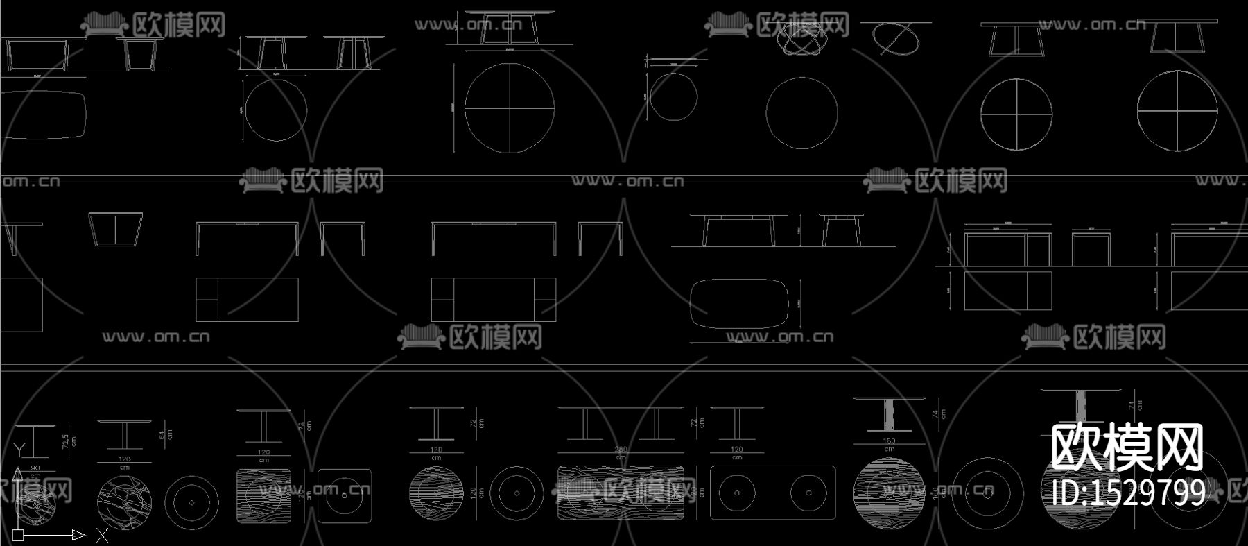 2021茶几角几平立面图块下载（渲染图8）