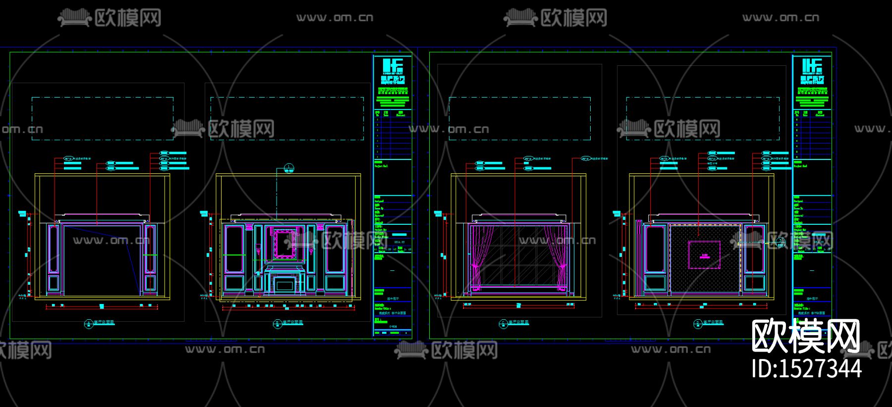 全屋定制护墙板cad大样图下载（渲染图3）