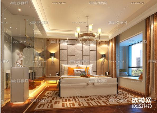 卧室卫生间cad立面图下载（渲染图5）