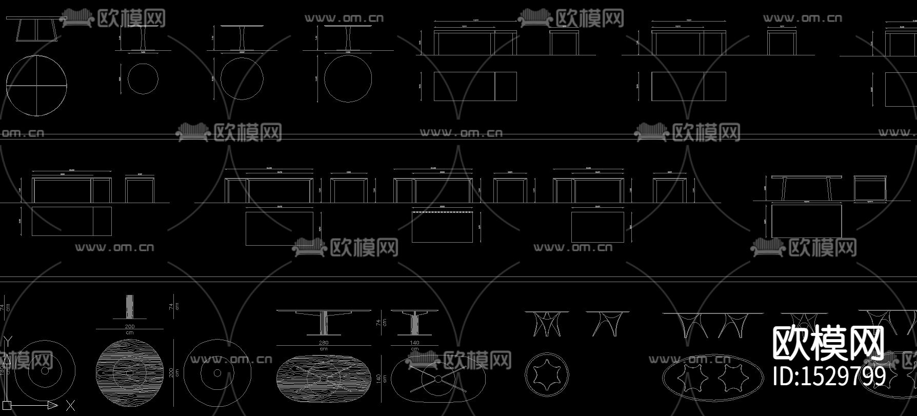 2021茶几角几平立面图块下载（渲染图6）