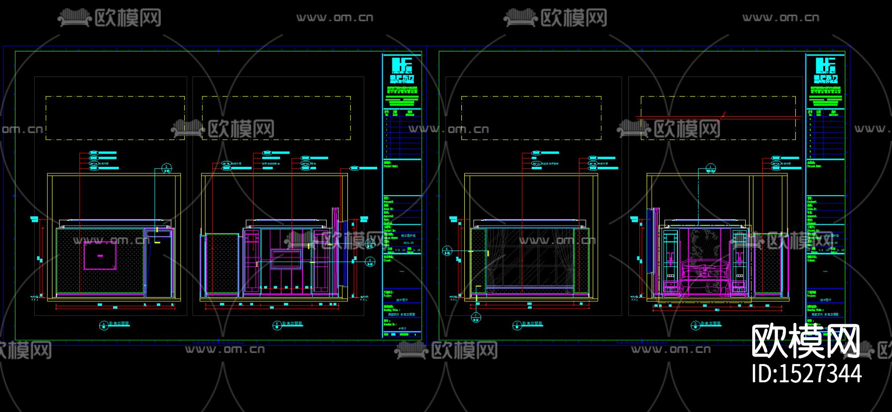 全屋定制护墙板cad大样图下载（渲染图2）